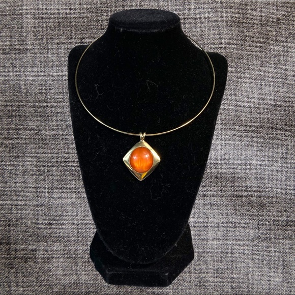 BRAND NEW bangle style orange sunny style necklace 00199 - Picture 3 of 5